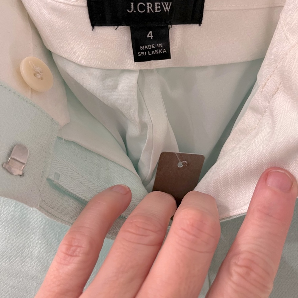NWT J. Crew Peyton Stretch linen in light green
